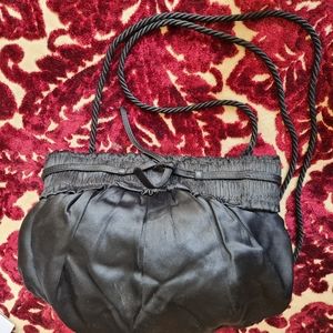 FENDI Vintage crossbody silk satin pouch purse bag black AUTHENTIC!
